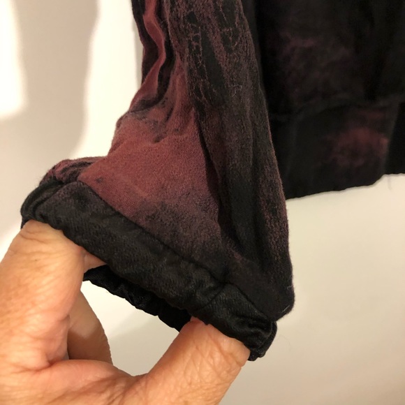 XCVI black and burgundy tie dyed tunic long sleeve - Picture 3 of 7